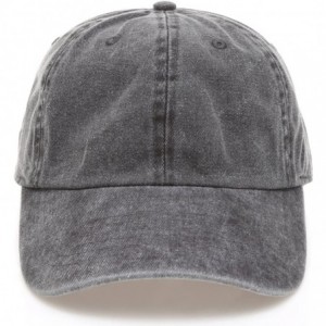Baseball Caps Low Profile Vintage Washed Pigment Dyed 100% Cotton Adjustable Baseball Cap - Black - CK180ZX5KQ4 $19.81
