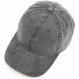 Baseball Caps Low Profile Vintage Washed Pigment Dyed 100% Cotton Adjustable Baseball Cap - Black - CK180ZX5KQ4 $19.02