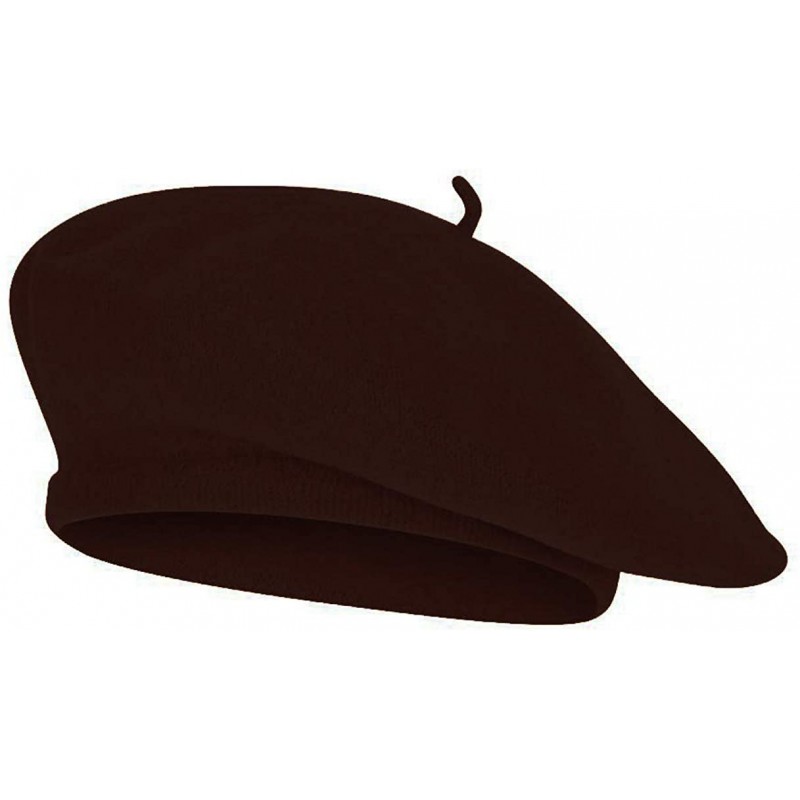 Berets Wool Blend French Bohemian Beret - Dark Brown - CM11B3FDT5L $18.46