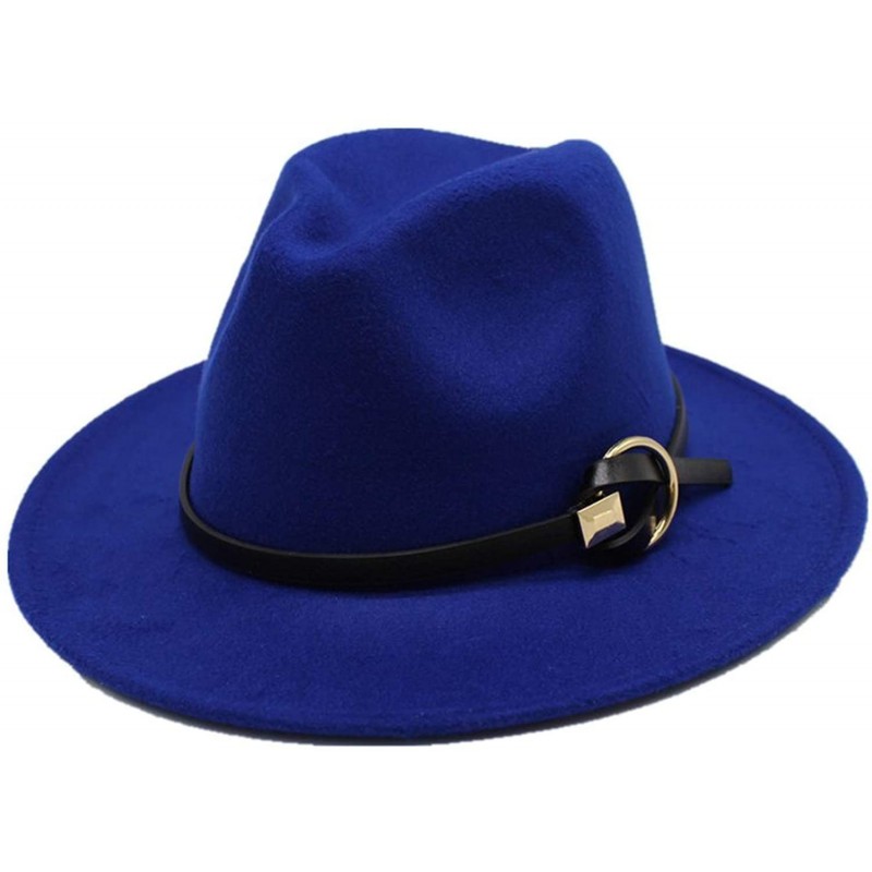Fedoras Hats for Women Men Felt Metal Belt Trilby Hats Wide Brim ...