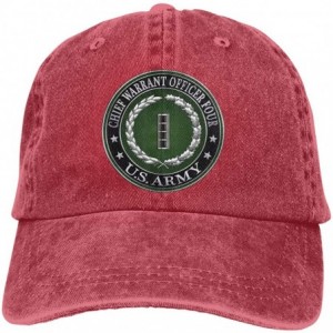 Baseball Caps Chief Warrant Officer Four (CW4) Rank Insignia Adjustable Baseball Caps Denim Hats Cowboy Sport Outdoor - Red -...
