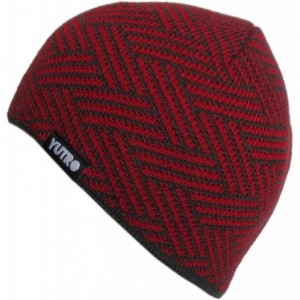 Skullies & Beanies Wool Knitted Fleece Lined Ski Beanie with No Wind Insulation - Red - C511K422PGN $39.47