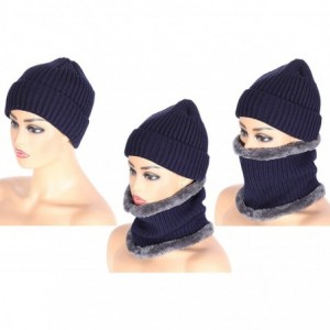 Skullies & Beanies 5 Pieces Winter Ski Warm Set- Include Warm Knitted Hat Circle Scarf Warm Knitted Gloves and Ear Warmer - C...