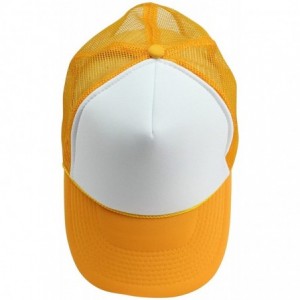 Baseball Caps 2 Packs Baseball Caps Blank Trucker Hats Summer Mesh Cap Flat Bill or Chambray Hats (2 for Price of 1) - C517YT...