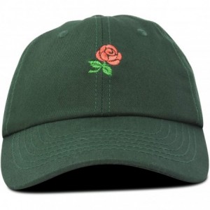 Baseball Caps Women's Rose Baseball Cap Flower Hat - Dark Green - C518OSK0S5I $22.83