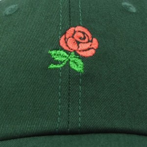 Baseball Caps Women's Rose Baseball Cap Flower Hat - Dark Green - C518OSK0S5I $22.83