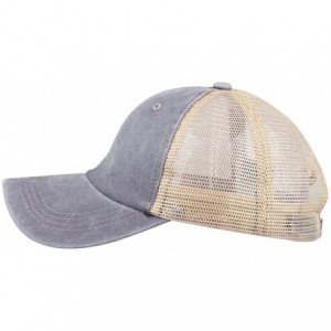 Baseball Caps Vintage Distressed Trucker Hat Mesh Adjustable Baseball Cap Unisex Headwear - Grey - C818RT8HL8R $17.89