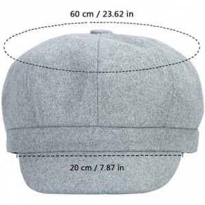 Newsboy Caps Beret Corduroy Newsboy Hat for Women Visor Adjustable Winter Octagonal Cap for Ladies - Light Gray - C418I90OO2H...