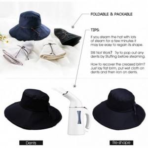 Sun Hats Bucket Cord Sun Summer Beach Hat Wide Brim for Women Foldable UPF 50+ - 69046_khaki - CH12D6HNMAJ $33.93