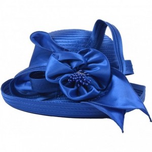Bucket Hats Lady Church Derby Dress Cloche Hat Fascinator Floral Tea Party Wedding Bucket Hat S051 - S710-blue - CL18COWXYQE ...
