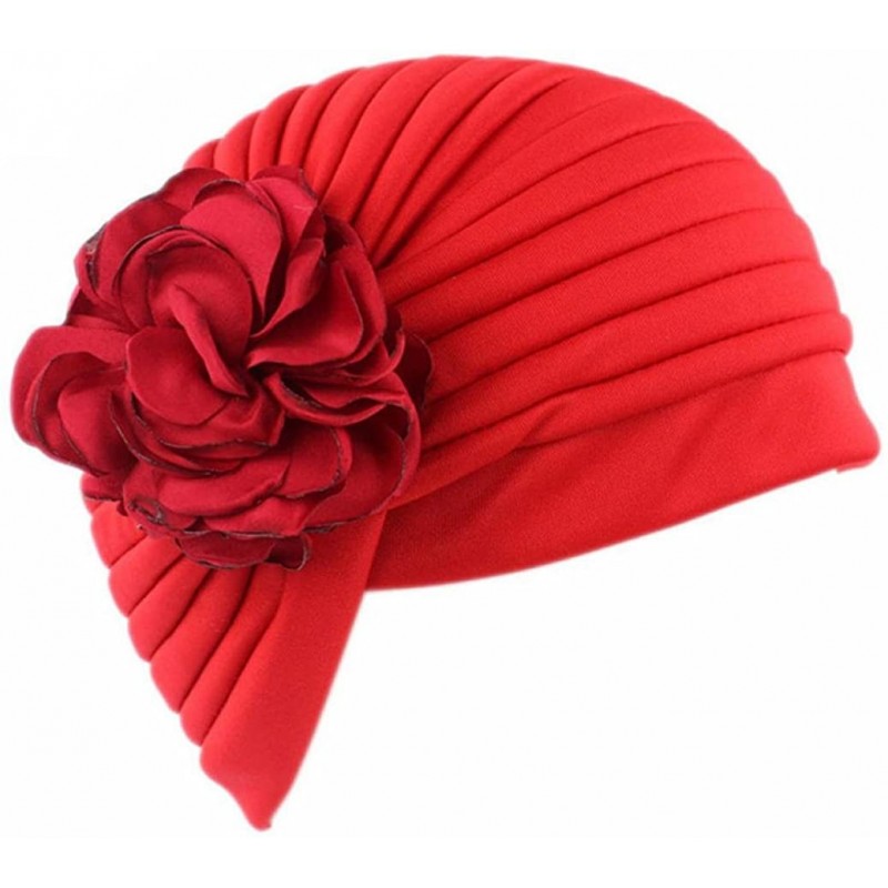 Skullies & Beanies Women Muslim Solid Flowers Cancer Chemo Hat Fashion Indian Stretch Turban Headbands Hair Loss Wrap cap (Re...