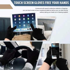 Skullies & Beanies Winter Beanie Gloves Touchscreen Infitiny - Gloves&beanie Black White - CD18XGNSL50 $19.03