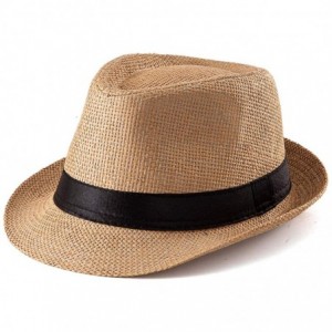 Fedoras 100% Wool Fedora Hat Mens Fedora Hats for Men Trilby Hat Straw Sun Hat Panama Hat - CK18NE8E366 $29.63