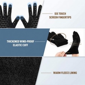 Skullies & Beanies Winter Beanie Gloves Touchscreen Infitiny - Gloves&beanie Black White - CD18XGNSL50 $19.03