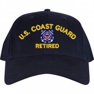 Baseball Caps U.S. Coast Guard Retired Embroidered Cap - Navy Blue - Low Profile - Cotton Twill - Import - CT18OXXGHWH $61.96