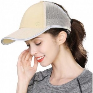 Baseball Caps Women Ponytail Snapback Cap Baseball Dad Hat for Girl High Messy Bun 56-60cm - Khaki_00701 - CV18QEWMOK9 $27.87