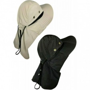 Sun Hats Men Women Boonie Bucket Hat with Neck Flap Wide Brim UV Protection Sun Hat Cap Packable Adjustable - CB18RIY6K6G $34.68