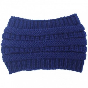 Skullies & Beanies Womens Beanie Hats - Women Winter Warm Hat Stretchy Knitted Headwear Soft Horsetail Messy Hats - Navy 03 -...