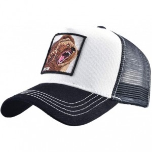 Baseball Caps Unisex Animal Mesh Trucker Hat Snapback Square Patch Baseball Caps - Black White Bear - C318RI6ERW7 $30.08