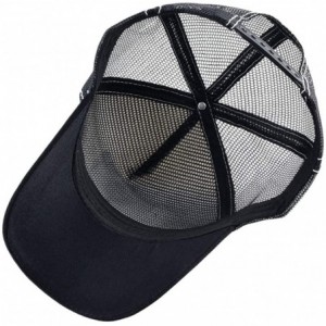 Baseball Caps Unisex Animal Mesh Trucker Hat Snapback Square Patch Baseball Caps - Black White Bear - C318RI6ERW7 $26.86