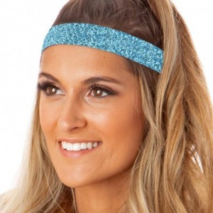 Headbands Women's Adjustable Non Slip Wide Bling Glitter Headband Silver Multi Pack - Silver & Teal - CY11RV721TP $22.34