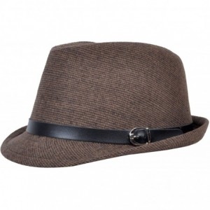 Fedoras Men's All Season Fashion Wear Fedora Hat - Brown - CE12BP15RVL $24.47