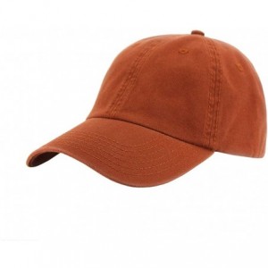 Baseball Caps Blank Dad Hat Cotton Adjustable Baseball Cap - Tx.orange - C012NZOIY6C $23.21