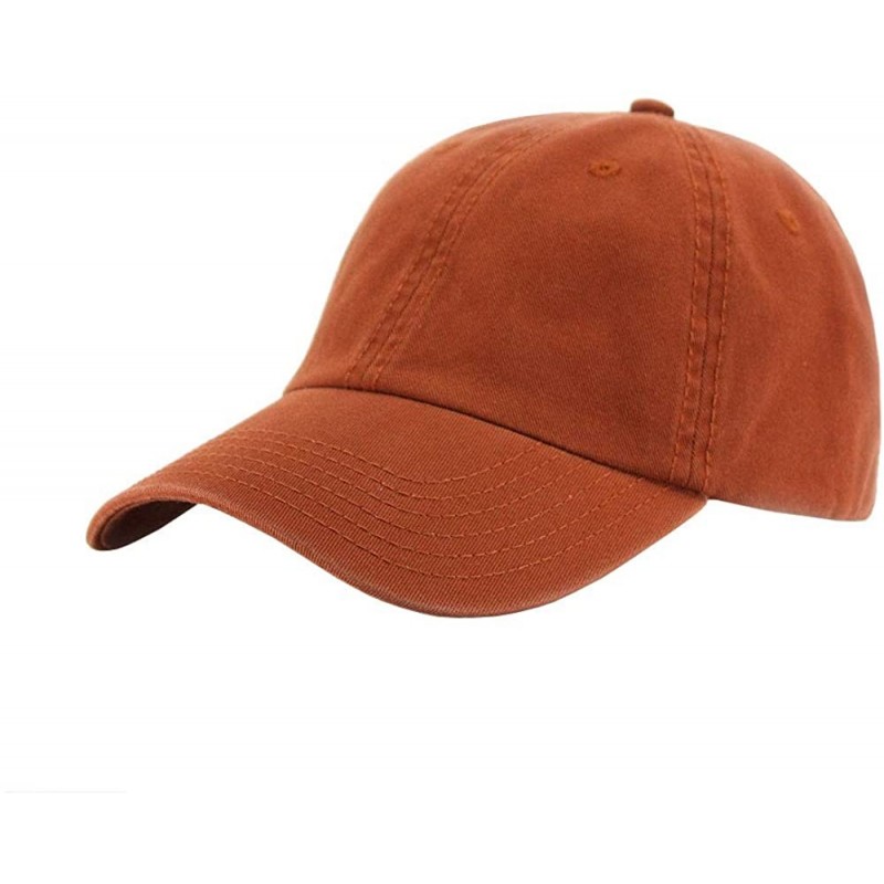 Baseball Caps Blank Dad Hat Cotton Adjustable Baseball Cap - Tx.orange - C012NZOIY6C $22.30