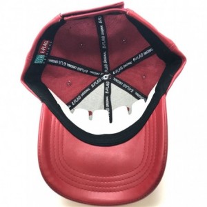 Baseball Caps Faux Leather 6 Panel Pom Pom Baseball Cap - Red - C612HL1U679 $32.98
