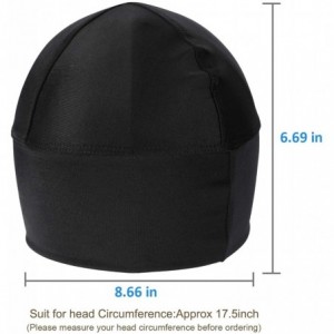 Skullies & Beanies Skull Cap/Helmet Liner/Running Cycling Wicking Beanie Under Hard Hat - Black-2pack - CB197ANUUC0 $20.12