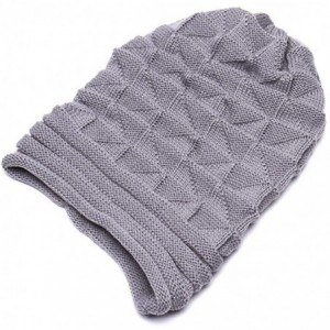Skullies & Beanies Women Hat- Women Fashion Winter Warm Hat Girls Crochet Wool Knit Beanie Warm Caps - Light Gray - CM188943E...