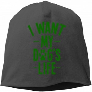 Skullies & Beanies Knit Beanie Skull Cap Unisex Winter Hat - I Love My Dog - I Want6 - C818NZY7UOX $24.78