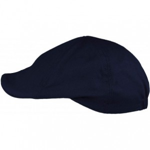 Sun Hats Men's 100% Cotton Duck Bill Flat Golf Ivy Driver Visor Sun Cap Hat - Navy - CM18Q8XW4ER $22.76