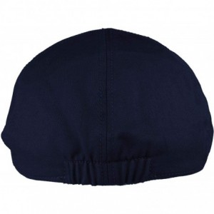 Sun Hats Men's 100% Cotton Duck Bill Flat Golf Ivy Driver Visor Sun Cap Hat - Navy - CM18Q8XW4ER $22.76