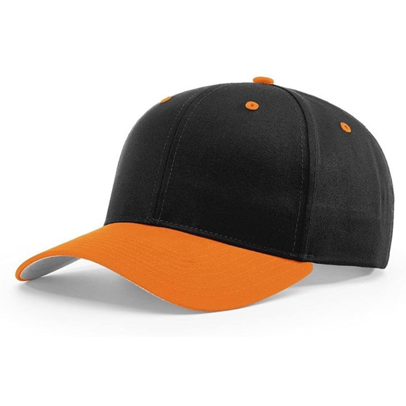Baseball Caps 212 PRO Twill Snapback Flex Baseball HAT Blank FIT Cap - Black/Orange - CO186A28EOL $18.91