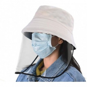 Sun Hats Women Anti-Saliva Bucket Hat Detachable 100% Cotton Dustproof Sun Hat for Unisex Adult - Beige - CY199GEKCYM $28.59