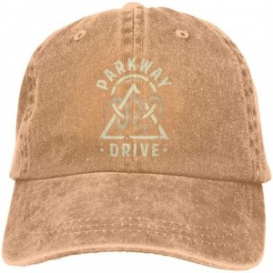 Baseball Caps Womens & Mens Unisex Design with Parkway Drive Logo Washed Hats Adjustable - Natural - CV19334K9KY $46.07