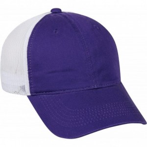 Baseball Caps Garment Washed Meshback Cap - Purple/White - CP182M7O64N $27.35