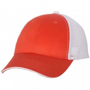 Baseball Caps Sandwich Trucker Cap - Orange/White - CH183G52QI9 $21.56
