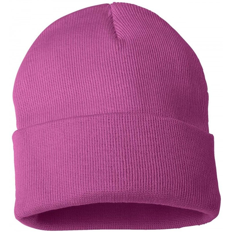 Skullies & Beanies SP12 - 12 Inch Solid Knit Beanie - Orchid - C512EGZABD1 $19.27