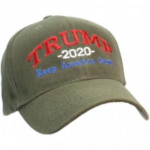 Baseball Caps Adult Embroidered Trump 2020 Keep America Great Campaign Cap - Olive W/Rwb Thread - CB18I6O9TAK $22.88