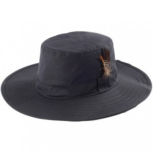 Sun Hats WAXED COTTON CANVAS MEN'S WESTERN STYLE HAT - Black - CR11CFOWEFZ $42.43