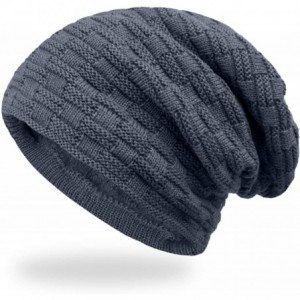 Skullies & Beanies Mens Slouchy Beanie Winter Ski Hats Soft Warm Thick Knit Skull Cap - Grey - C7186GUGZ05 $21.21