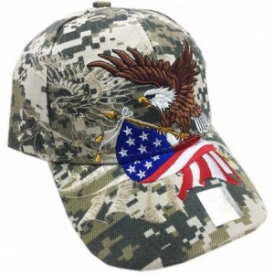 Baseball Caps Patriotic American Flag Design Baseball Cap USA 3D Embroidery - Digital - CF18ZXCC4Q0 $33.88