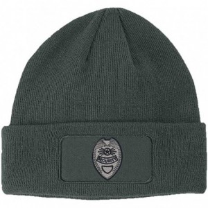 Skullies & Beanies Custom Patch Beanie Security Badge Embroidery Skull Cap Hats for Men & Women - Dark Grey - CJ18A6HIMYU $35.97