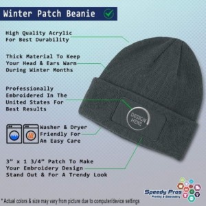 Skullies & Beanies Custom Patch Beanie Security Badge Embroidery Skull Cap Hats for Men & Women - Dark Grey - CJ18A6HIMYU $35.97