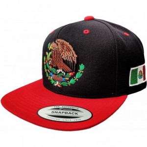 Baseball Caps Mexico Snapback dadhat Flat Panel and Vintage Hats Embroidered Shield and Flag - Black/Red - CG12IF18NMT $54.54