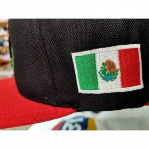 Baseball Caps Mexico Snapback dadhat Flat Panel and Vintage Hats Embroidered Shield and Flag - Black/Red - CG12IF18NMT $51.82