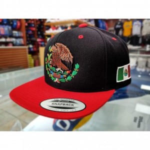 Baseball Caps Mexico Snapback dadhat Flat Panel and Vintage Hats Embroidered Shield and Flag - Black/Red - CG12IF18NMT $51.82