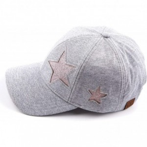 Baseball Caps Hatsandscarf Cotton Baseball Cap with Sparkling Star Pattern (BA-42) - Grey - CA18Q95GAN6 $24.12